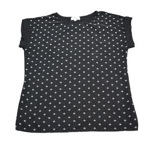 Eve Maddie Shirt Womens L Black Short Sleeve Round Neck Stretch Blouse